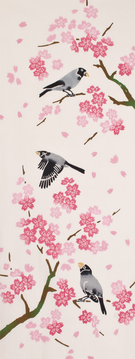 桜と文鳥