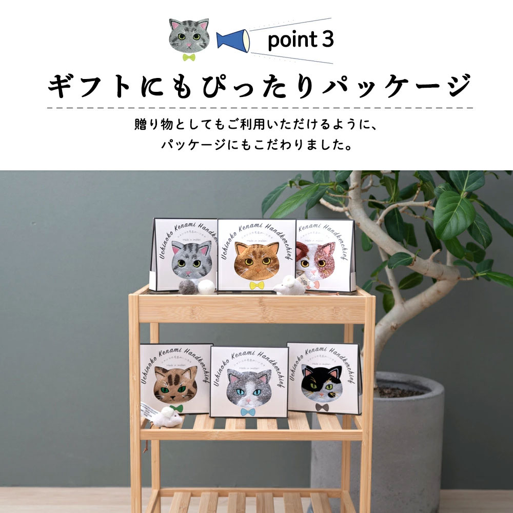 うちの子メイト にゃんこシリーズ今治毛並みタオルハンカチ
