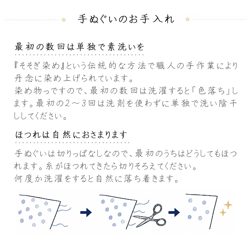 手ぬぐいのお手入れについて